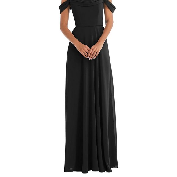 Thread TH065..Off-the-Shoulder Draped Neckline Maxi Dress....Black...Size 12 - Picture 2 of 7